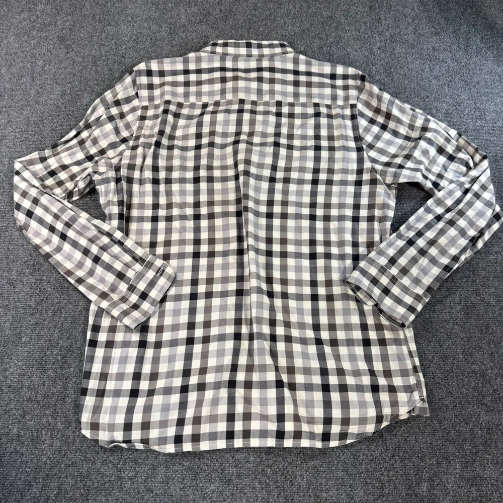 The North Face Mens Grey Black Plaid‎ Long Sleeve Button Down Shirt Large L/G